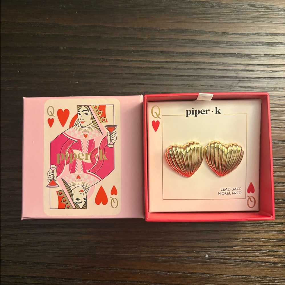NEW Piper K Gold Heart Earrings